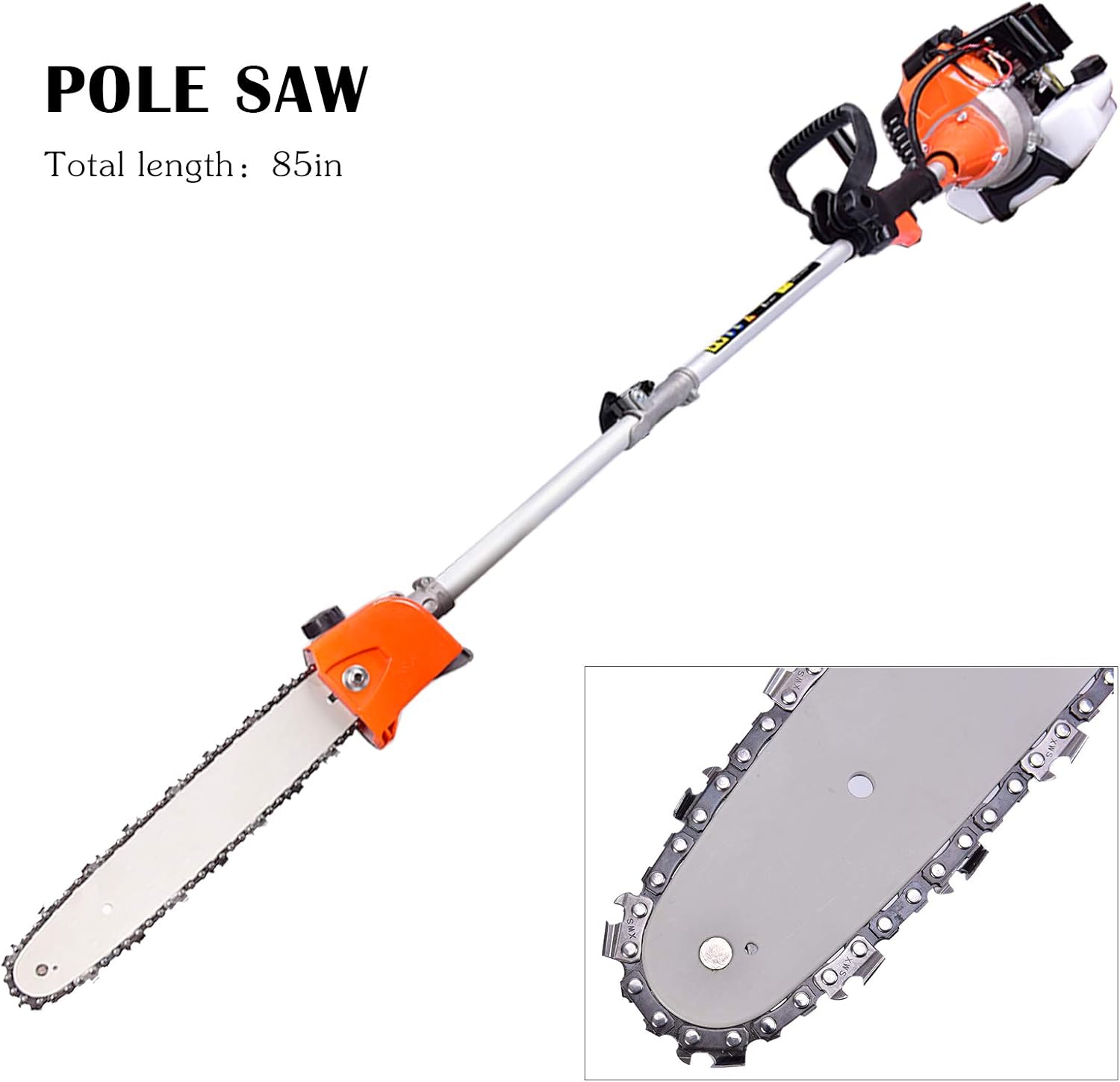 52cc 6 in 1 Gas Petrol Hedge Trimmer Brush Cutter Chainsaw Grass Pruner Multifunctional Y4492