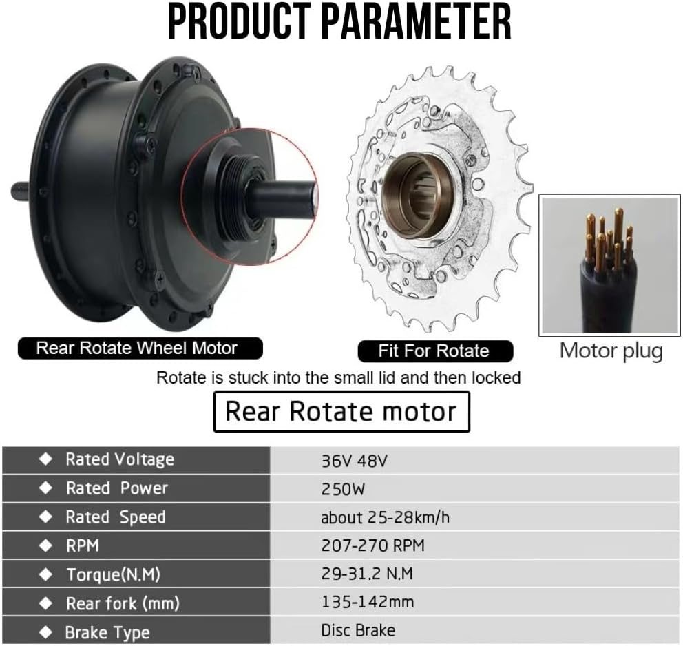 36v 250w Brushless Gearless Rear Hub Motor Electric Bike Kit B469015