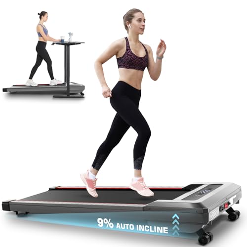Walking Pad with Auto Incline, 2.5HP Compact Treadmill with Remote Control Q86157