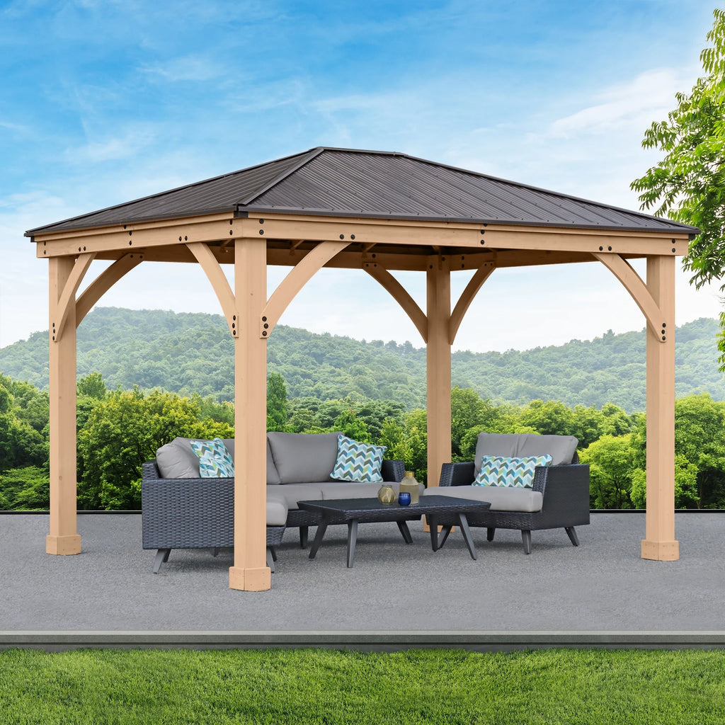 10 ft. × 12 ft. Cedar Gazebo with Aluminum Roof F172