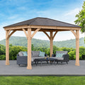 10 ft. × 12 ft. Cedar Gazebo with Aluminum Roof F172