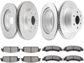 Drilled and Slotted Disc Brake Rotor and Ceramic Pad Set L1892