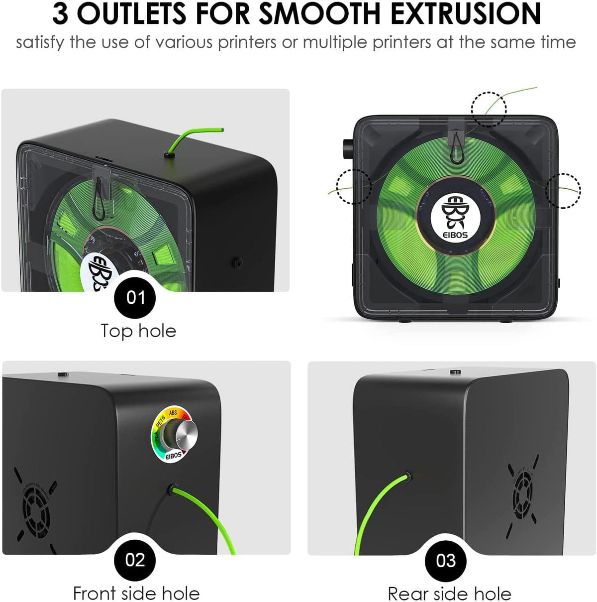 3D Printer Filament Dryer with Fan, Adjustable Temperature, Humidity Control & Spool Holder X9343