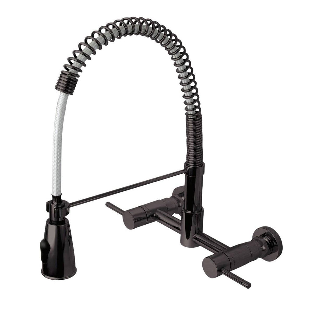 Oil Rubbed Bronze 2-Handle Wall Mount Pull-Down Kitchen Faucet F615832
