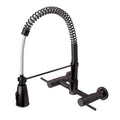 Oil Rubbed Bronze 2-Handle Wall Mount Pull-Down Kitchen Faucet F615832