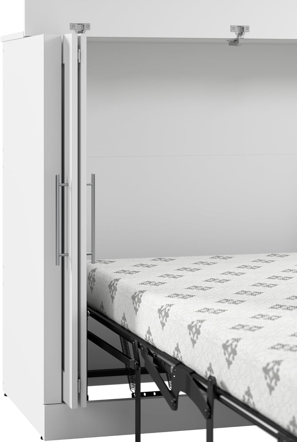 White Full Murphy Cabinet Bed with Mattress A487905