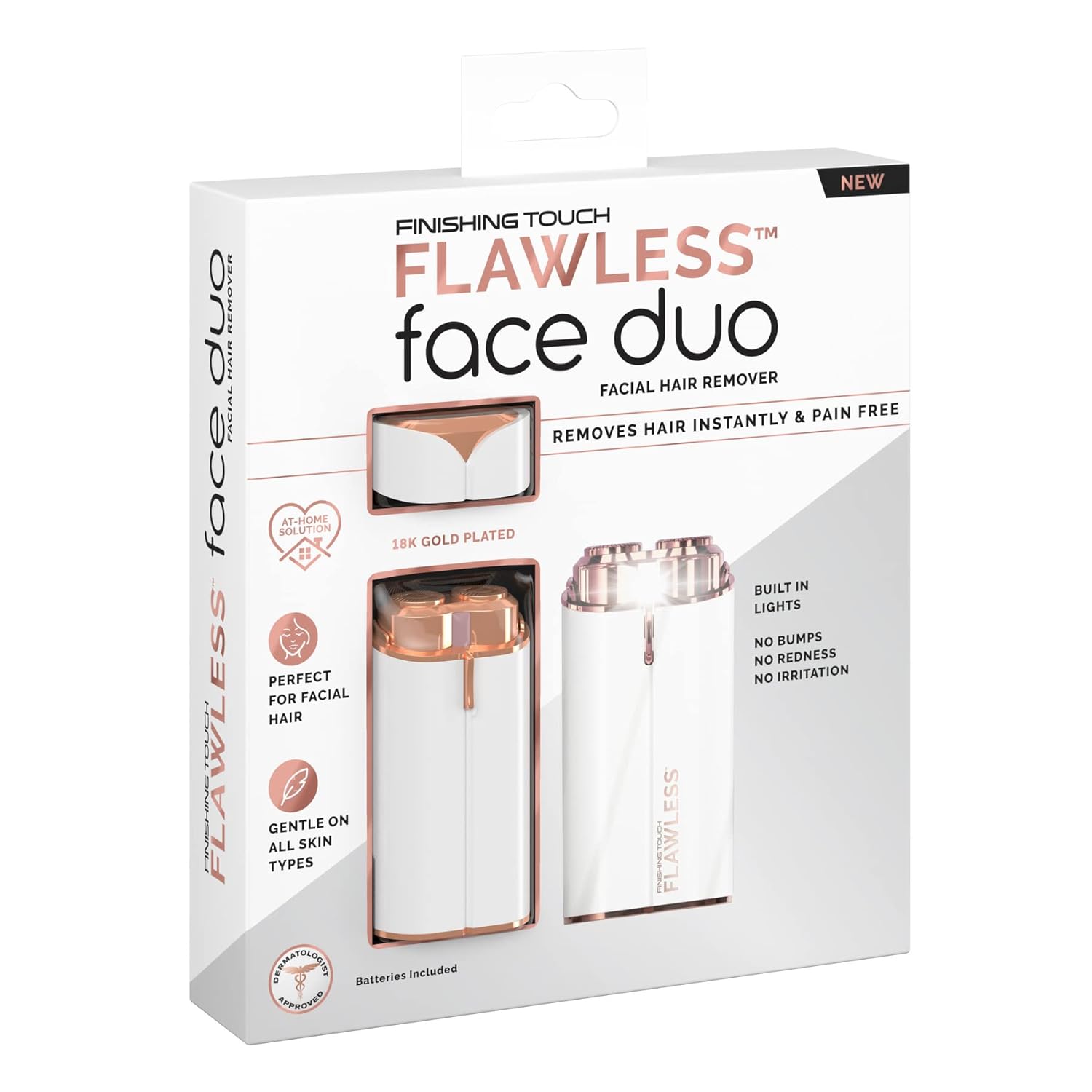 White/Rose Gold Facial Electric Hair Remover O33905