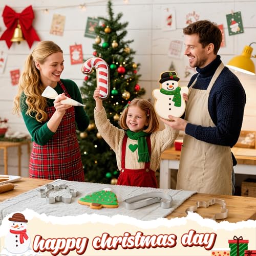 6 Pcs Large Stainless Steel Christmas Cookie Cutters N44972