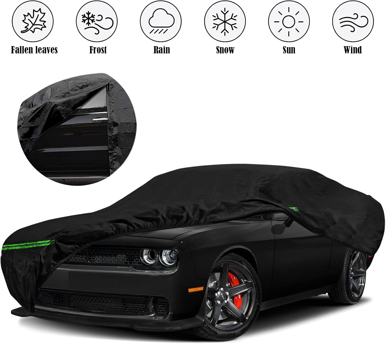 6 Layers Waterproof Custom-Fit Car Cover with Zipper Door U68555