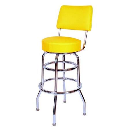 Yellow Double Ring Swivel Bar Stool D55878