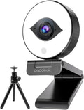 1080P Webcam with Ring Light and Tripod, Stereo Microphone K36729