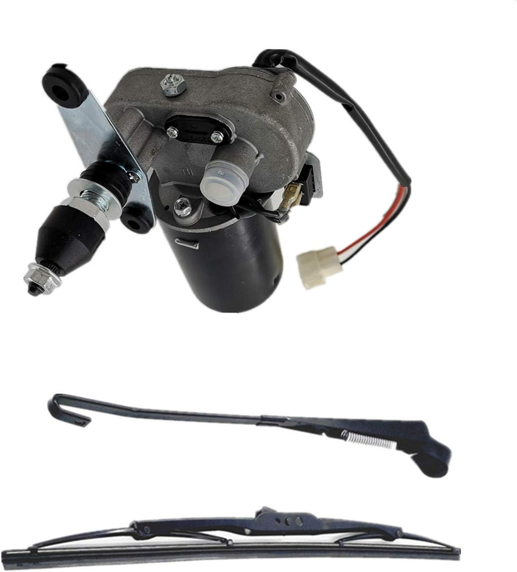 12V Universal Electric Windshield Wiper Motor Kit for UTV ATV Windshields, 110° Sweep, 17.7" Arm, 15.7" Blade Pack of 2 Q459