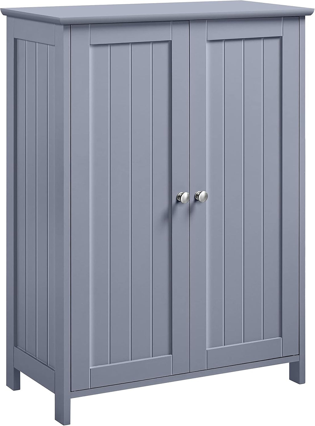 White Free-Standing Bathroom Cabinet with Double Doors D437863