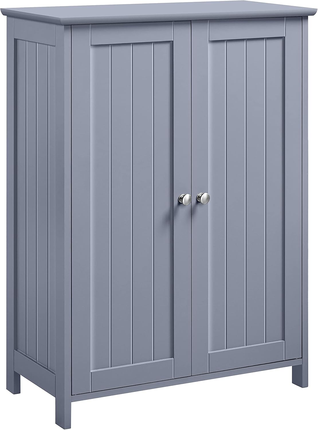 White Free-Standing Bathroom Cabinet with Double Doors D437863