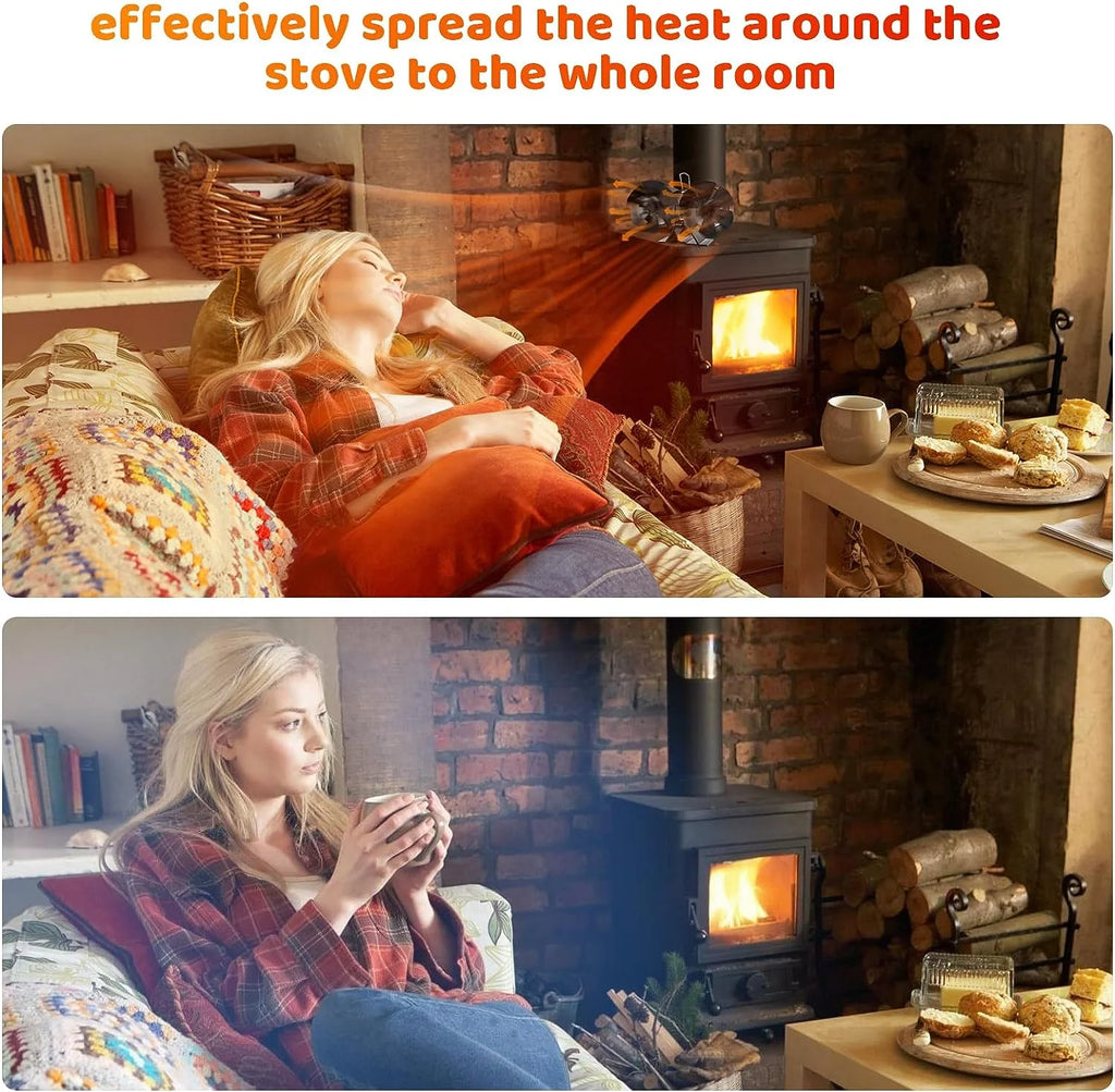12 Blades Heat Powered Stove Fan with Bracket W60331