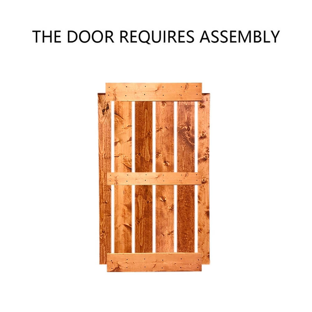 48 in. x 84 in. Weather Oak Stained Solid Pine Wood Interior Double Sliding Barn Door with Hardware Kit X15324