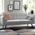 Gray Canvas Square Arm Sleeper Sofa P7703
