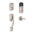 Satin Nickel Smart Deadbolt and Handleset with Accent Lever with Trim A5572