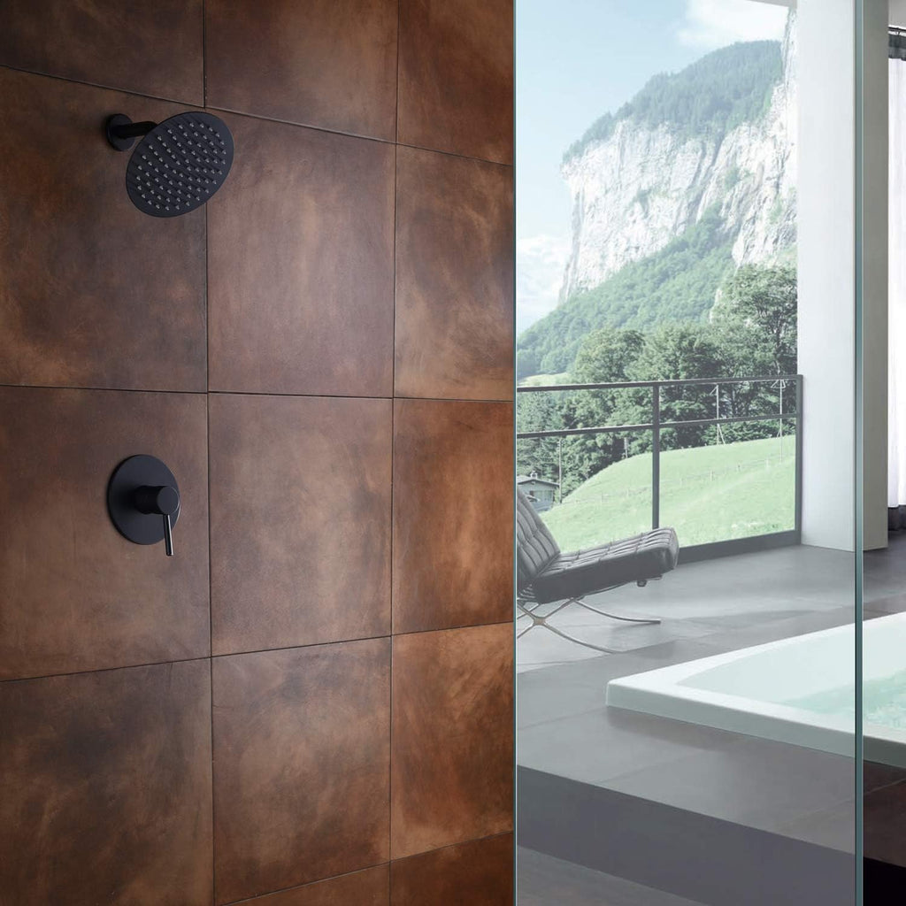 Brushed Brass 8 Inches Rain Shower Head Shower Faucet Set V3005