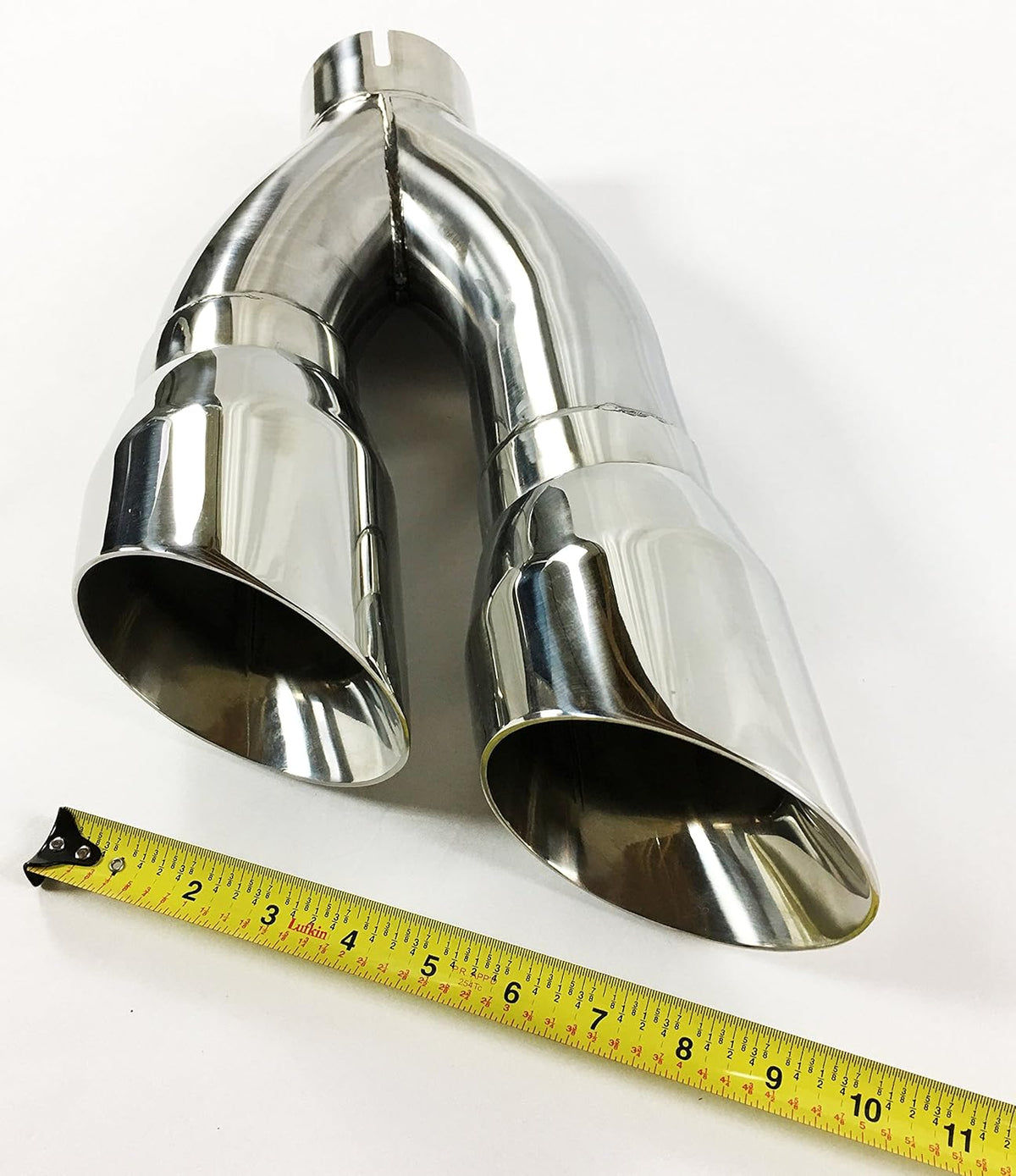 3.00" Inlet 4.00" Outlet 16.00" long Dual Slant Angle Stainless Steel Exhaust Tip M576