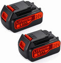 2Pack 5.0Ah 20V Lithium Replacement Battery for Black and Decker 20V P622124