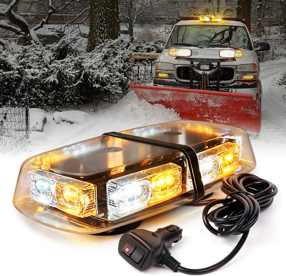 White Red 36 LED Rooftop Mini Bar Strobe Lights with Magnetic Base, Pack of 2 L639