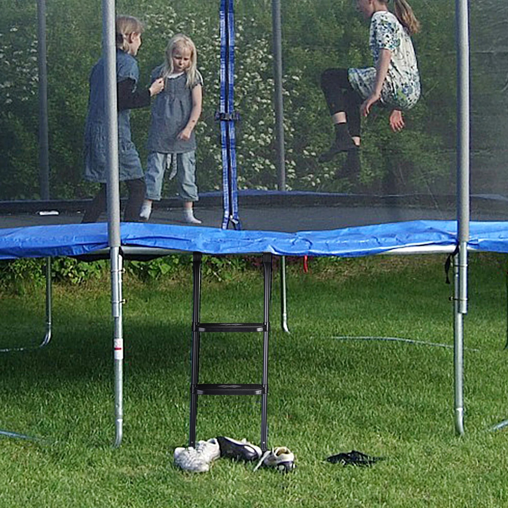 2 Step Trampoline Ladder with Wide Skid-Proof Steps L365919