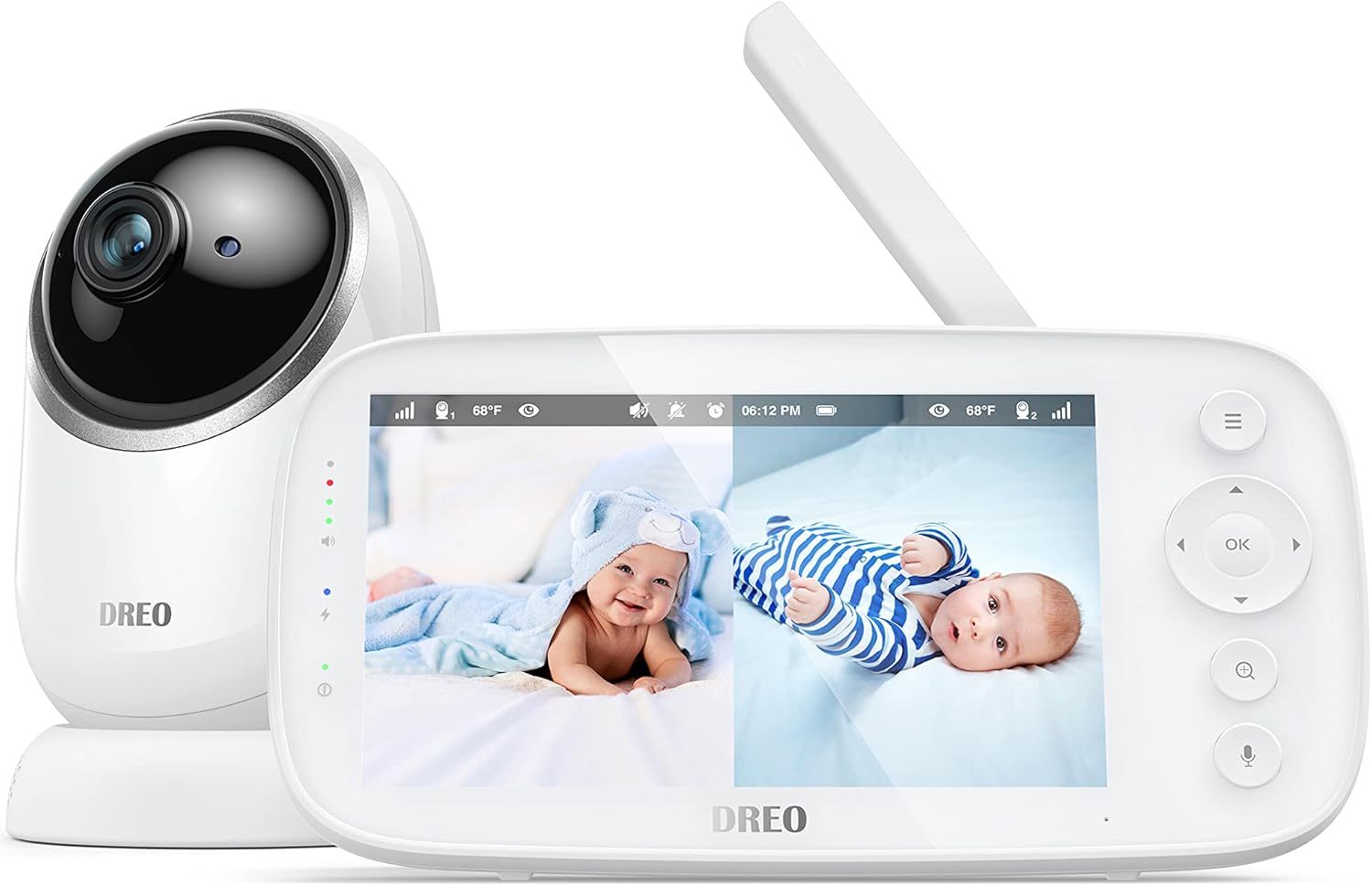 5 Inches 720P HD Split Screen Video Baby Monitor with Camera and Audio R802431