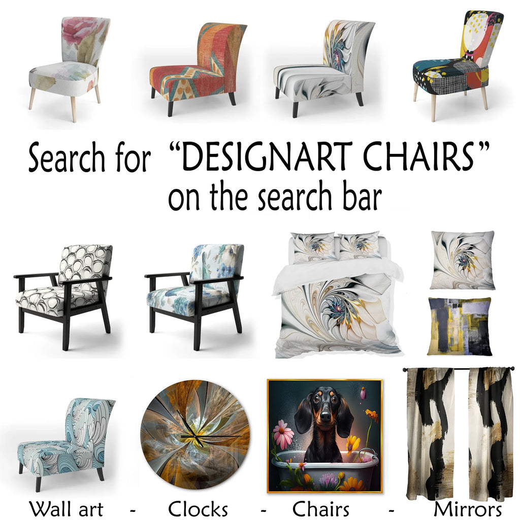 Beige Floral Upholstered Accent Chair and Arm Chair K338