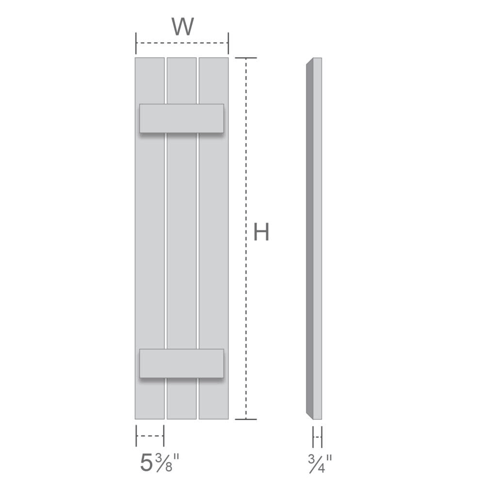 17 1/8x22W x 27x22H Board-n-Batten Shutters with Z-Bar Q4247