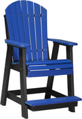 Blue on Black Recycled Plastic Adirondack Balcony Chair Q89127