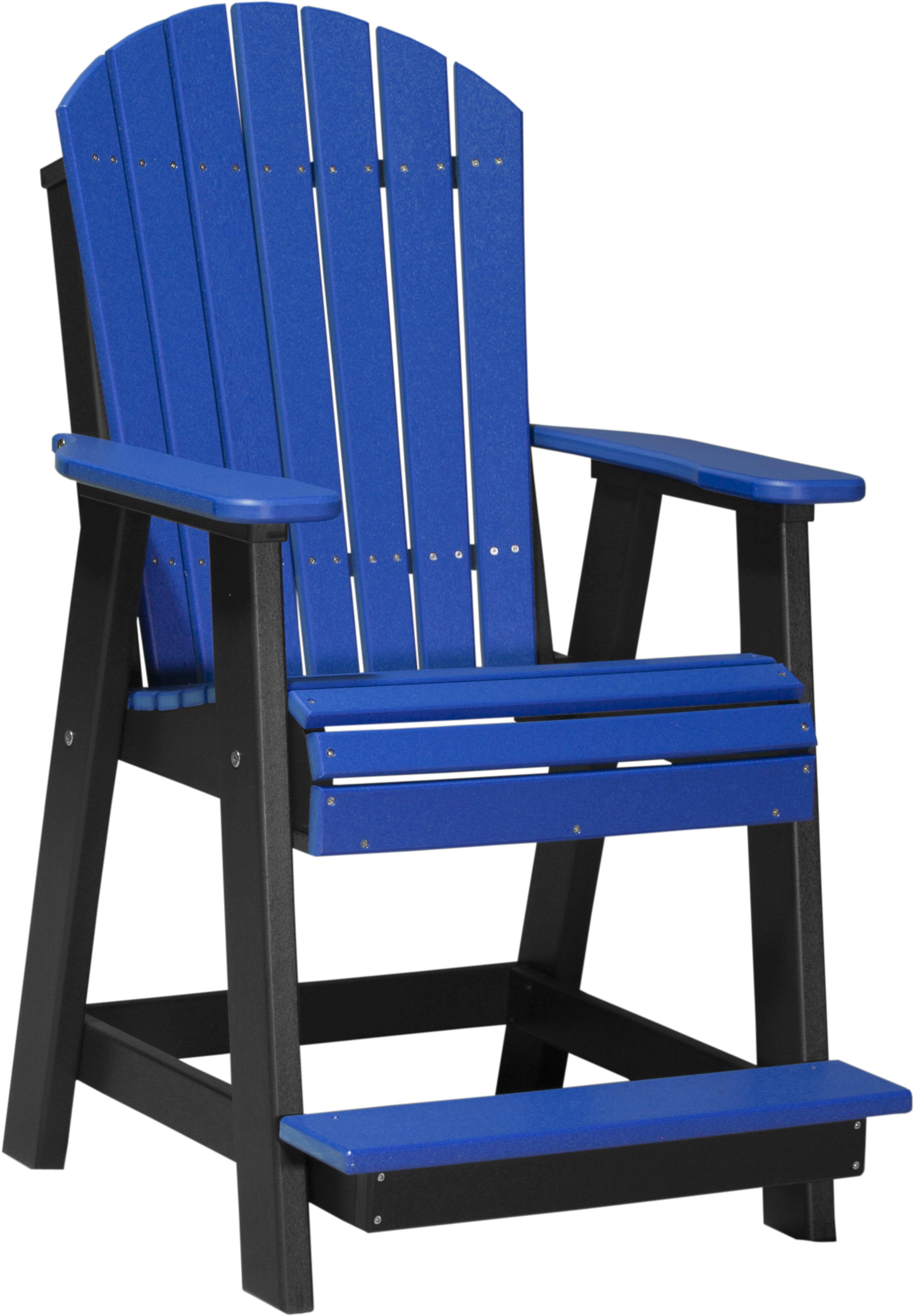 Blue on Black Recycled Plastic Adirondack Balcony Chair Q89127