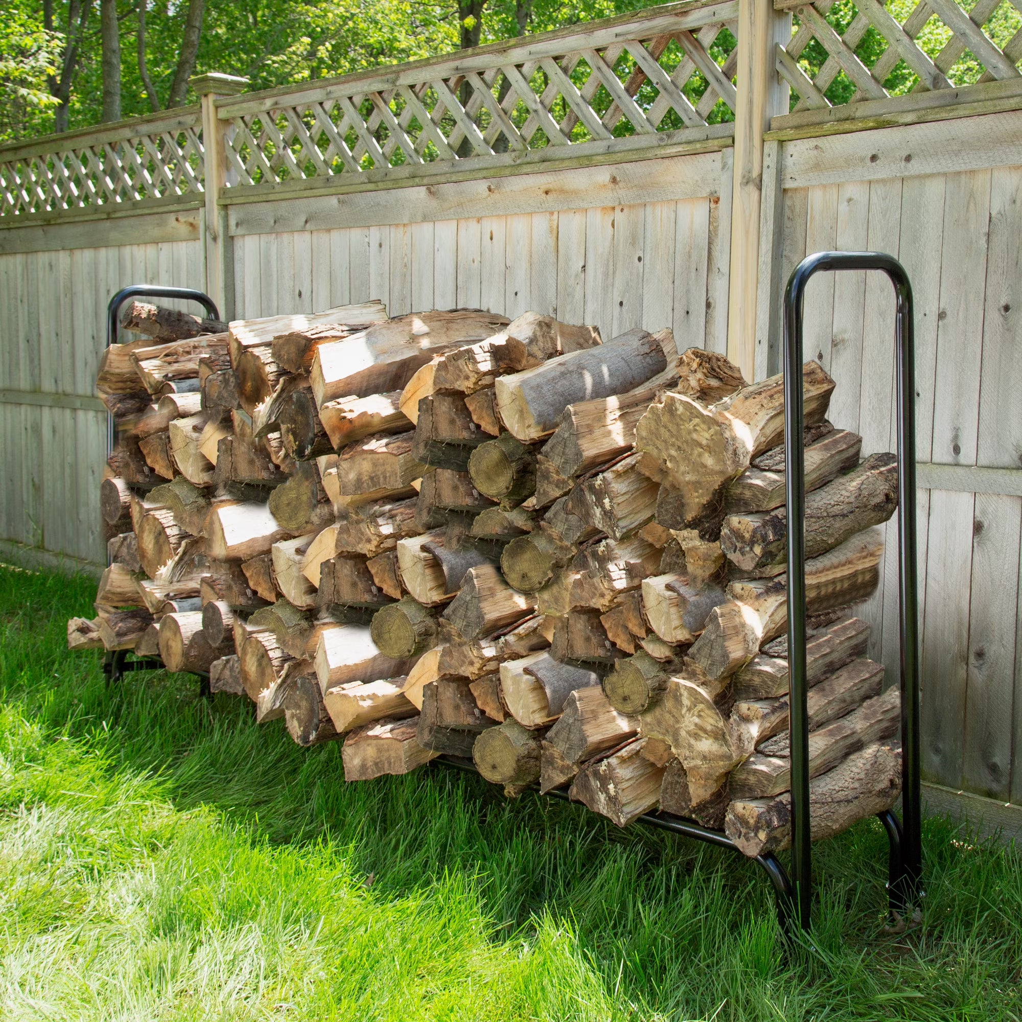 Black Firewood Rack C98690