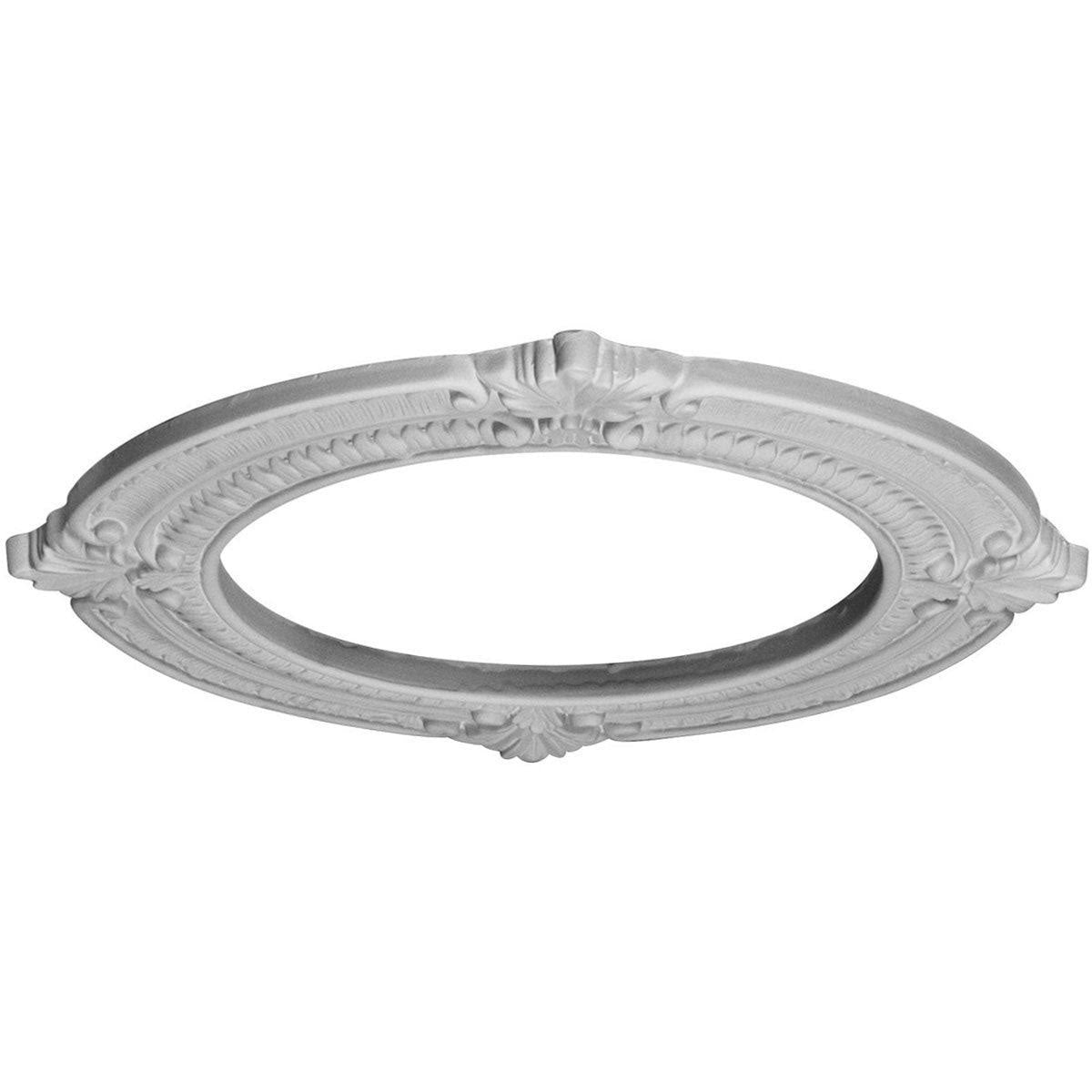 13 1/8x22OD x 8x22ID x 5/8x22P Hand-Painted Warm Silver Ceiling Medallion O733