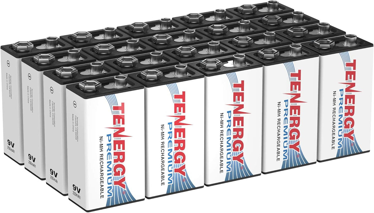 20 Pack Rechargeable 9V NiMH Square Battery U88326