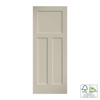 5-Panel Shaker White Primed Solid Wood Core Interior Slab Door E428109