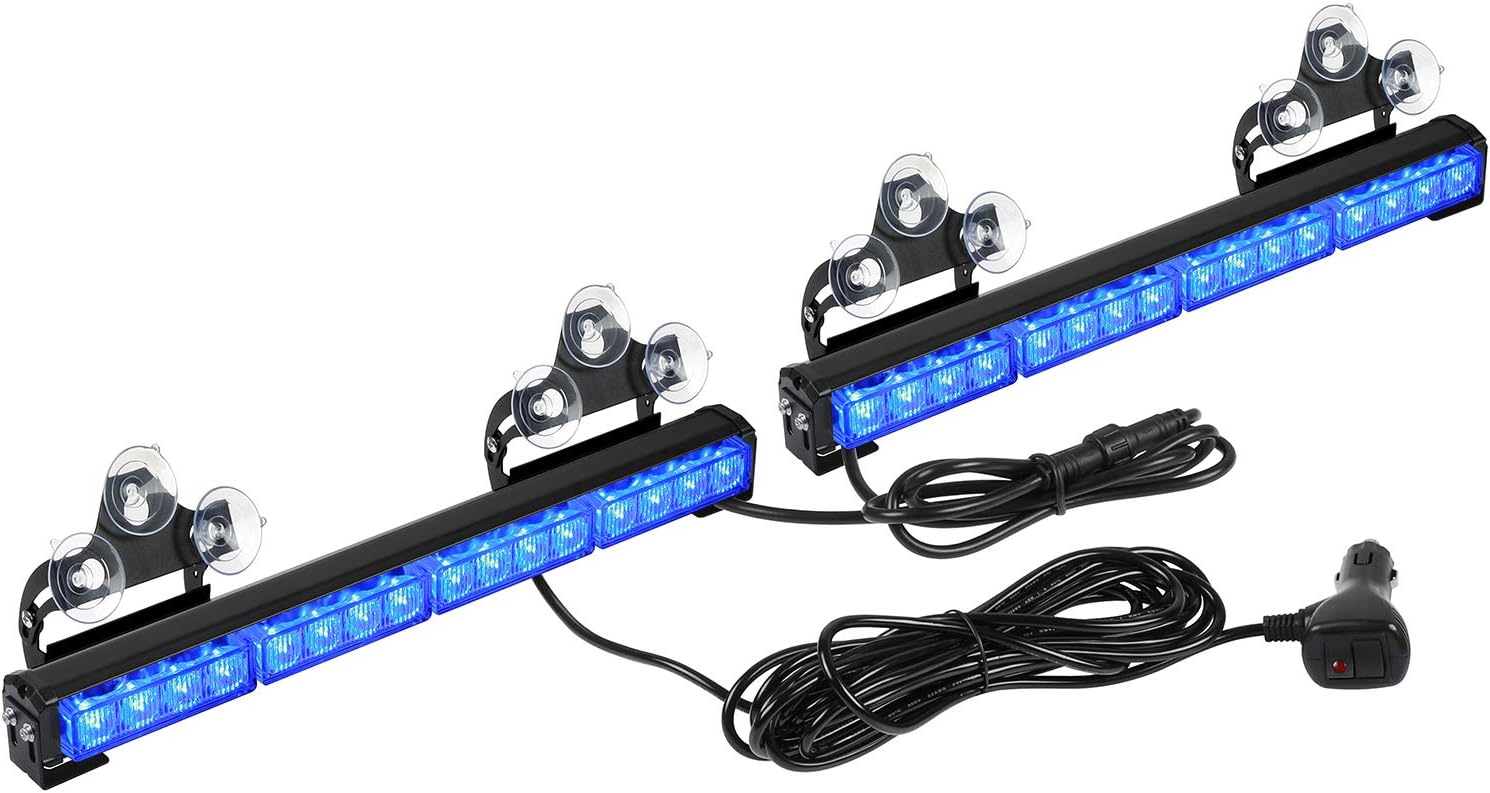 2x16.8 inch 32LED Red White Emergency Strobe Light Bar Pack of 2 P76357