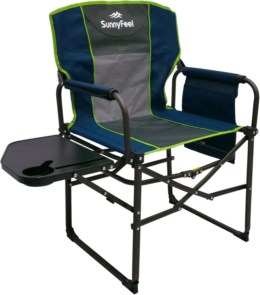 Heavy Duty Oversized Portable Folding Chair with Side Table F386