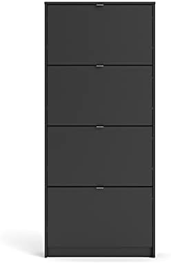 Black Matte 4 Drawer Shoe Cabinet T868