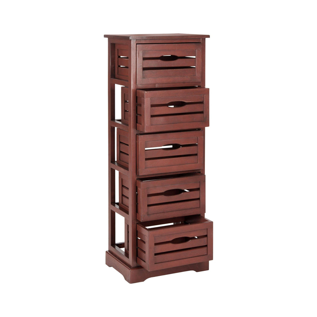 Red 5 Drawer Cabinet J20668