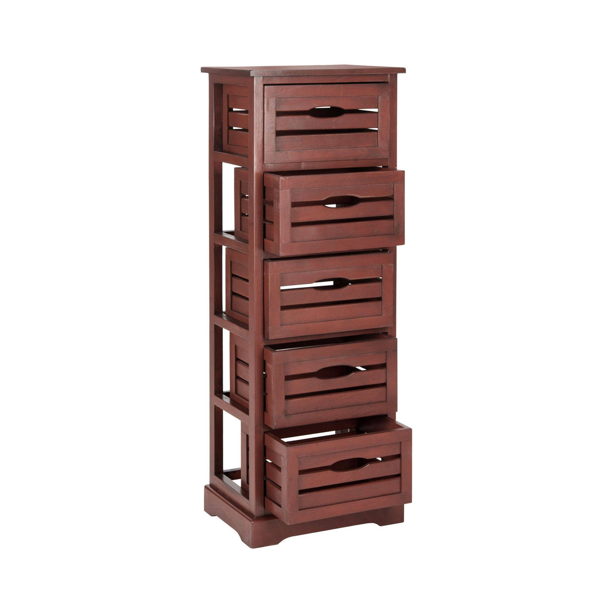 Red 5 Drawer Cabinet J20668