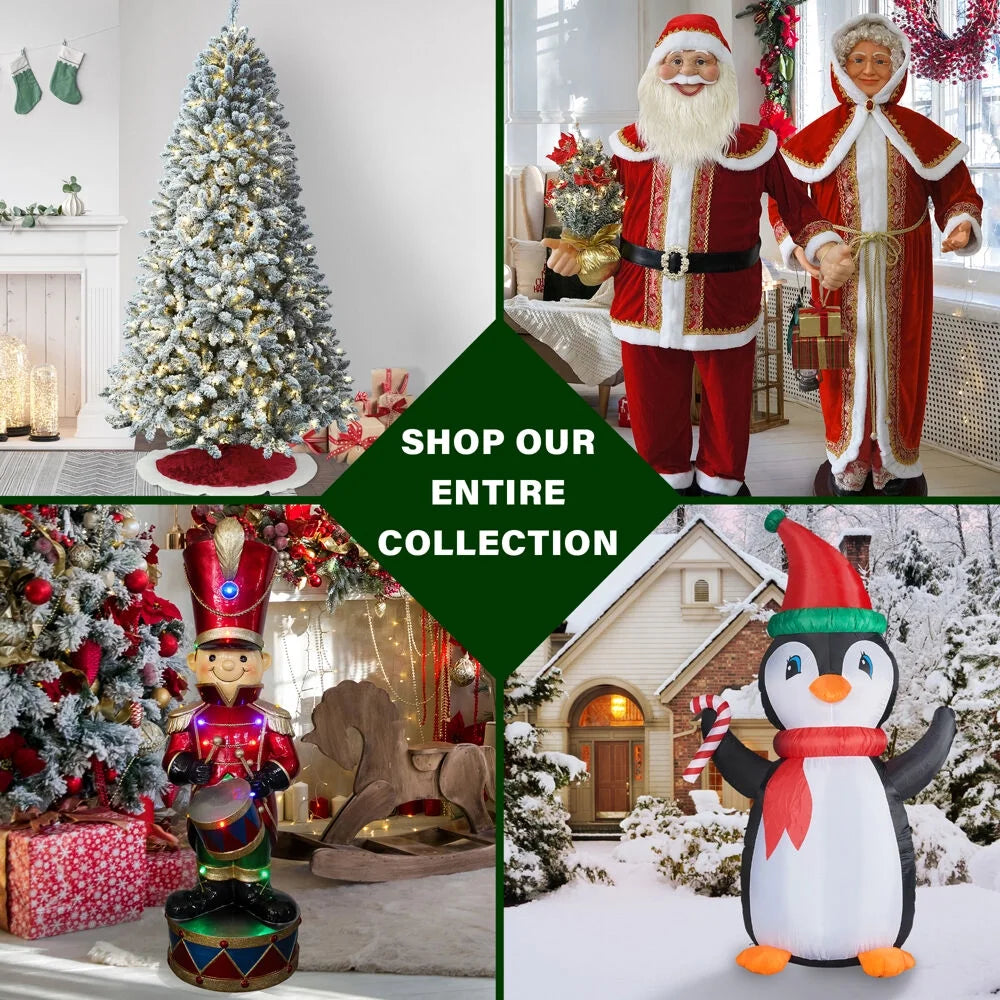White Prelit LED Musical Christmas Tree with Umbrella Base L7455