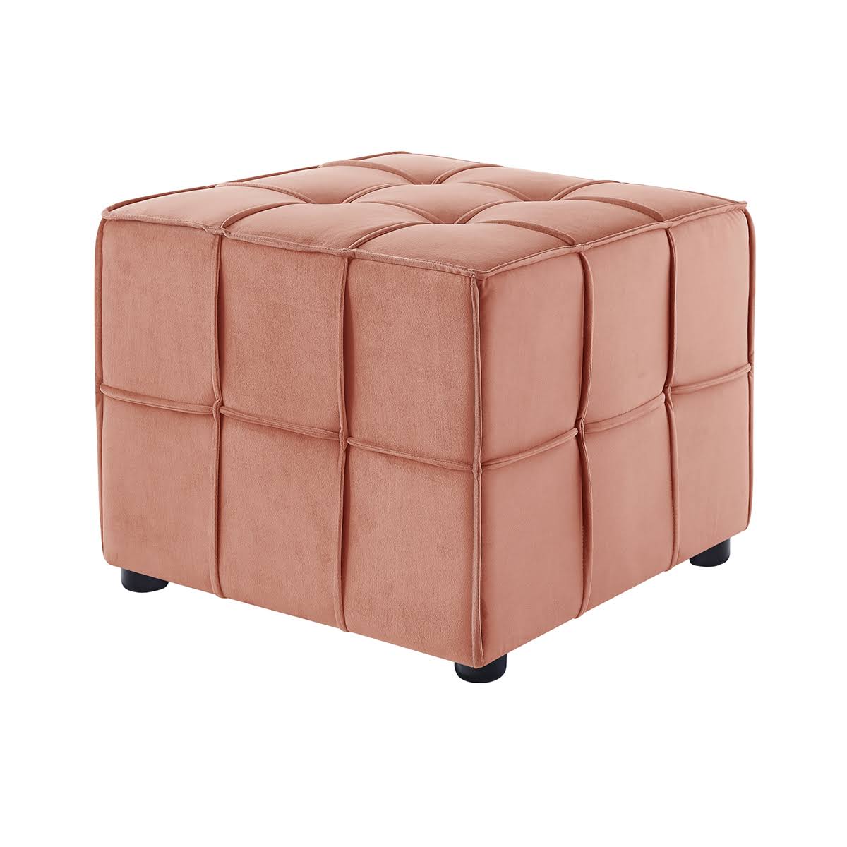 Navy Velvet Ottoman P697204