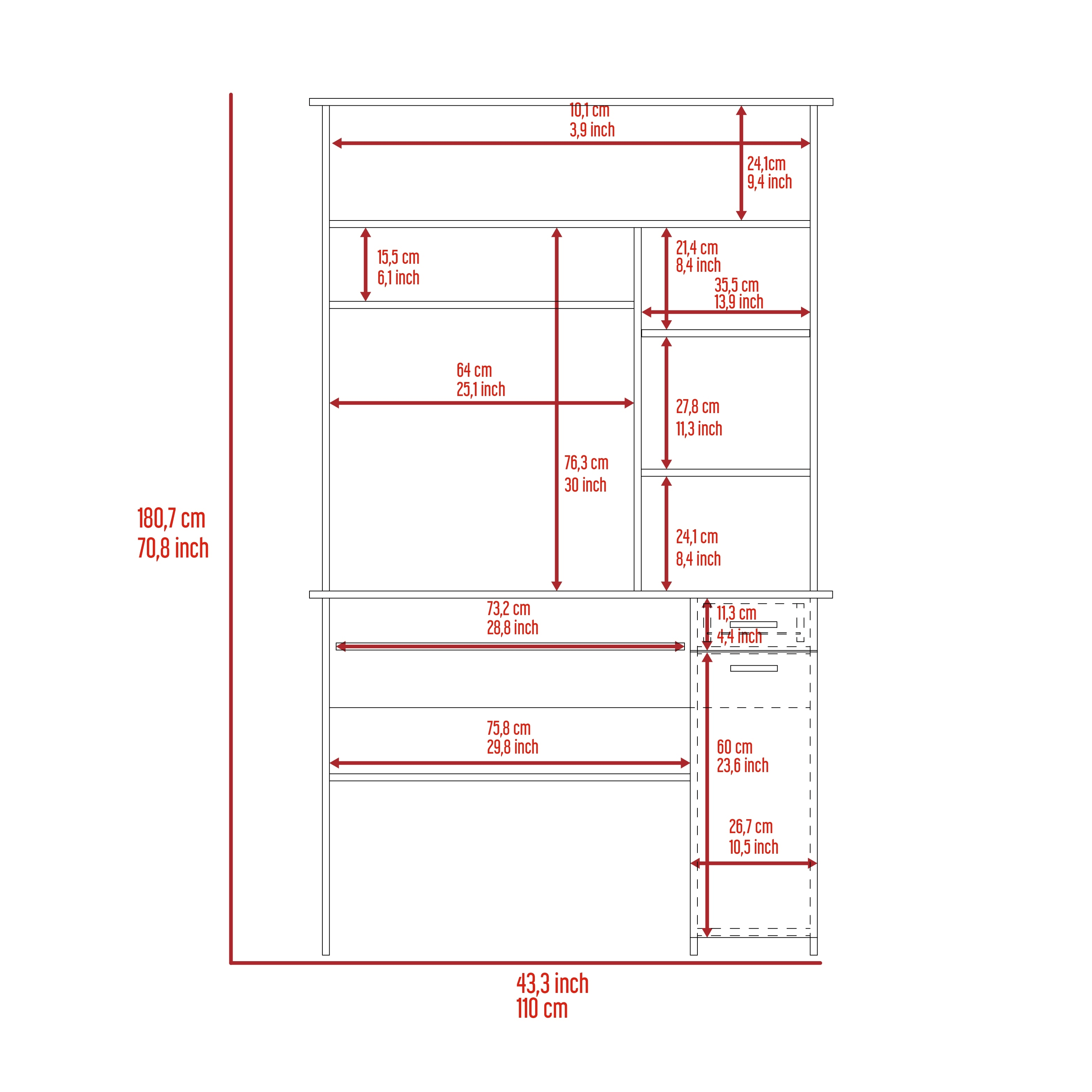 Ash Engineered Wood Desk with Hutch P911510