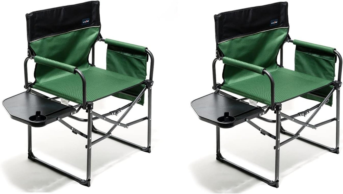 Heavy Duty Oversized Portable Folding Chair with Side Table F386