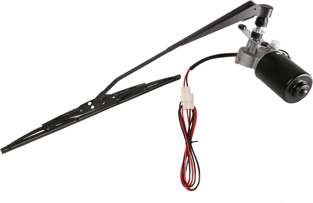 12V Universal Electric Windshield Wiper Motor Kit for UTV ATV Windshields, 110° Sweep, 17.7" Arm, 15.7" Blade Pack of 2 Q459