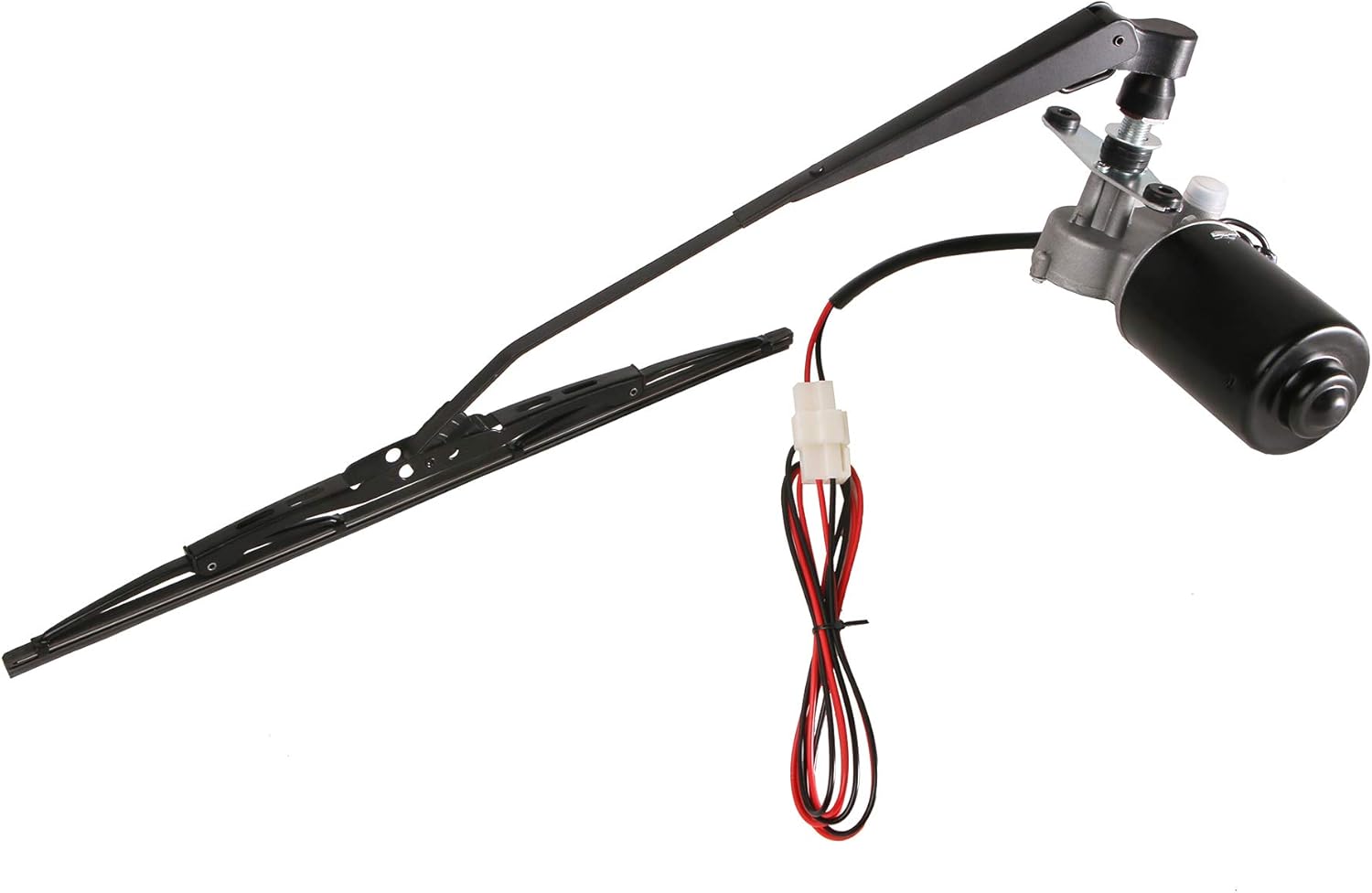 12V Universal Electric Windshield Wiper Motor Kit for UTV ATV Windshields, 110° Sweep, 17.7" Arm, 15.7" Blade Pack of 2 Q459