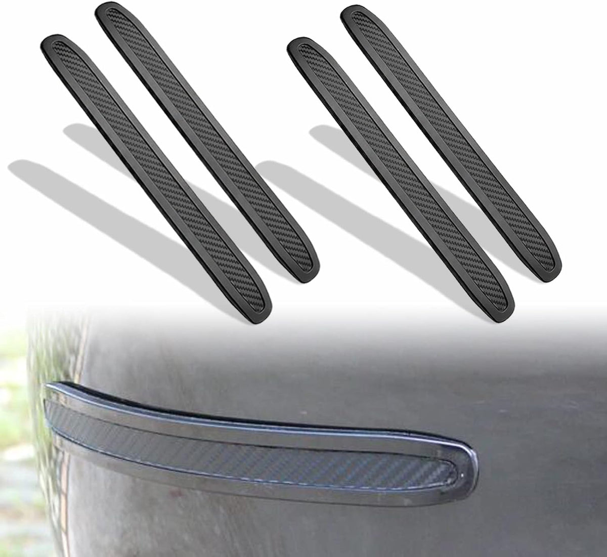 Black Anti-collision Bumper Guard Strip Protector Trim (2 Pack) K36341