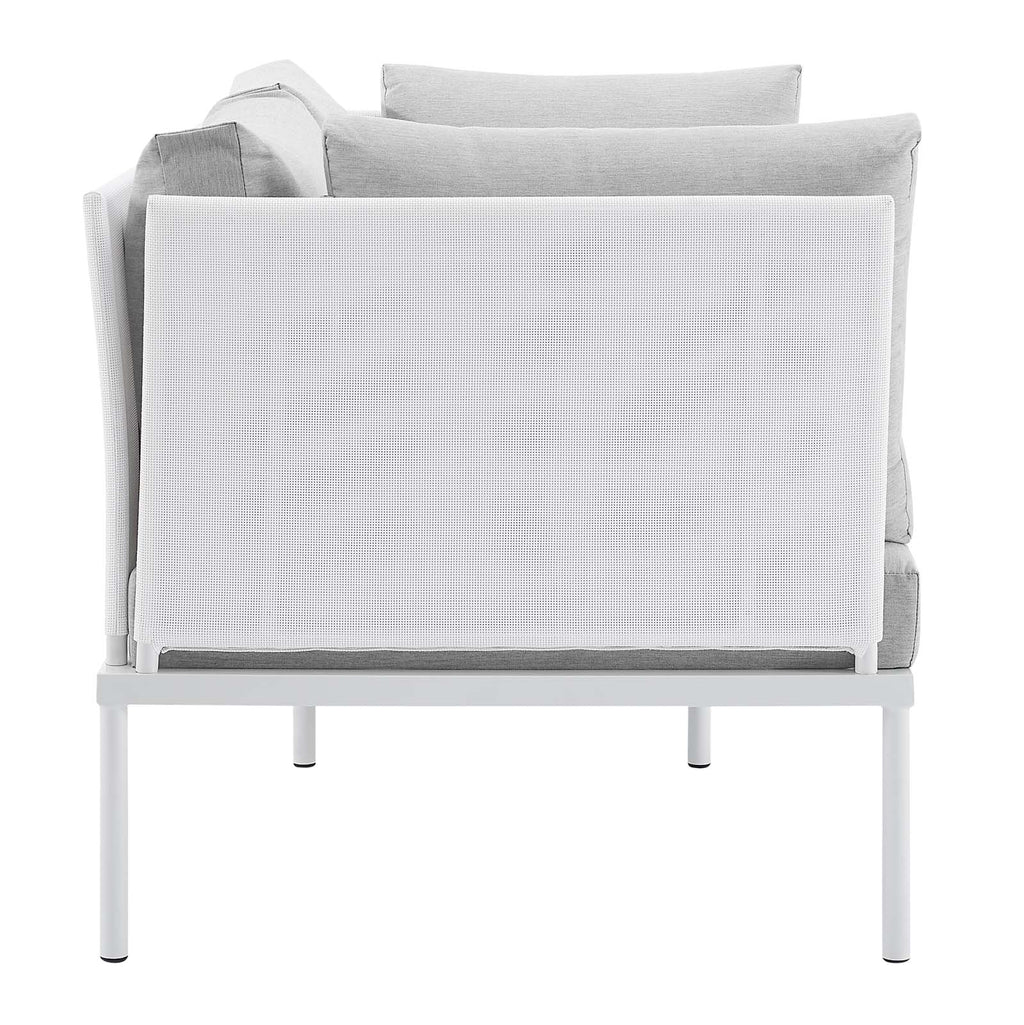 White Gray Aluminum Outdoor Loveseat W481495
