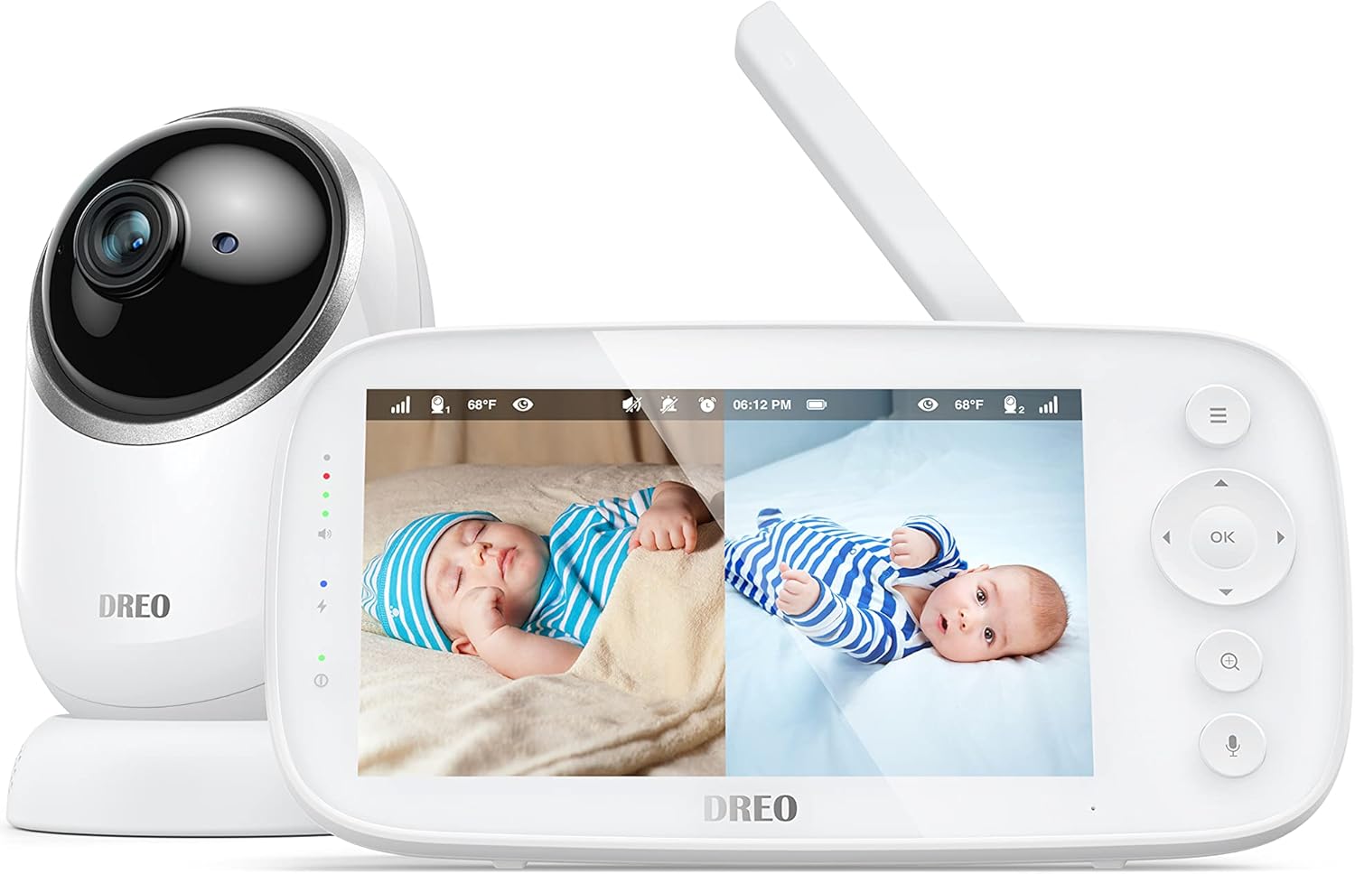 5 Inches 720P HD Split Screen Video Baby Monitor with Camera and Audio R802431